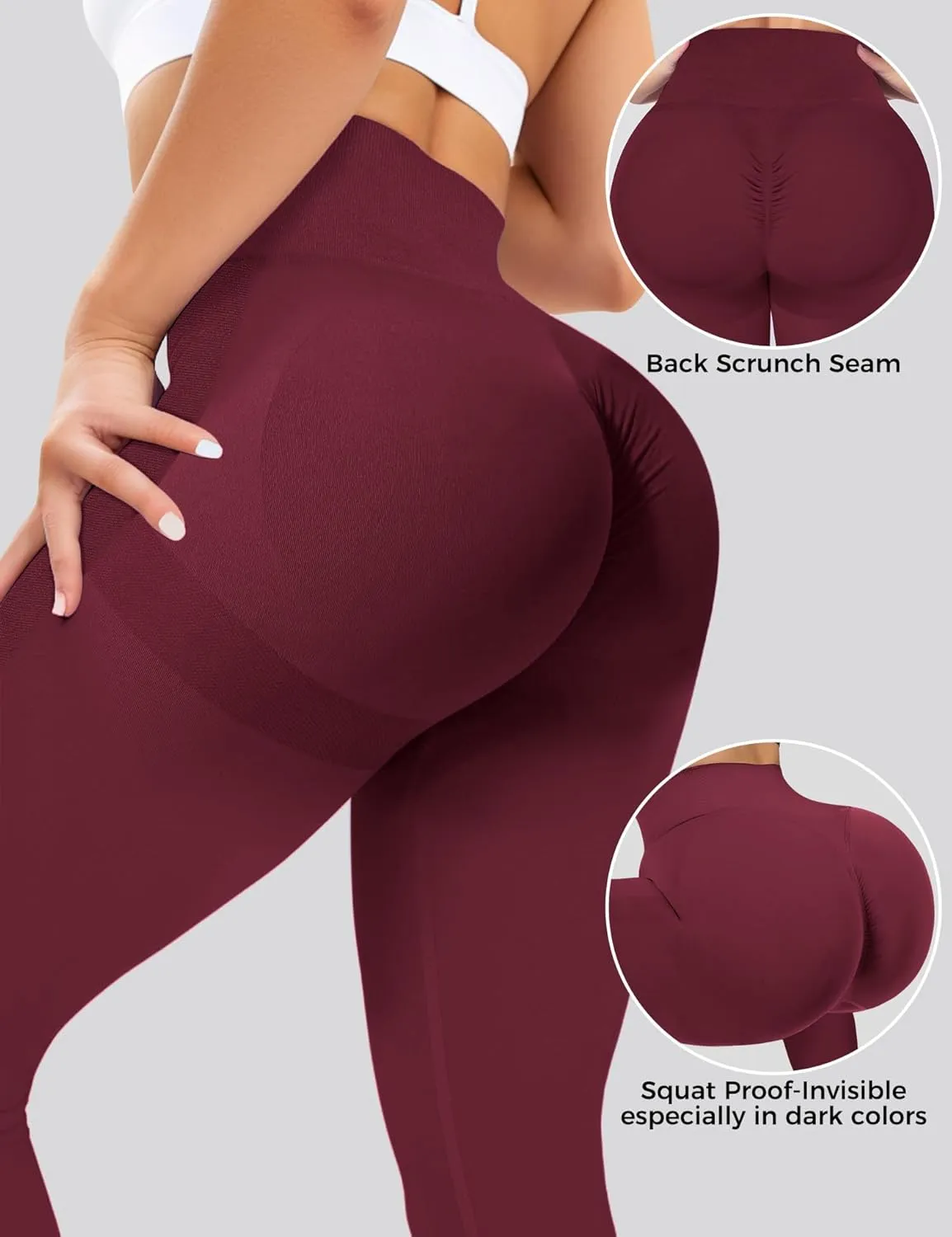 Womens Workout Scrunch Leggings High Waisted Booty Butt Lifting Tights Seamless Yoga Fitness Leggings Gym Yoga Pants