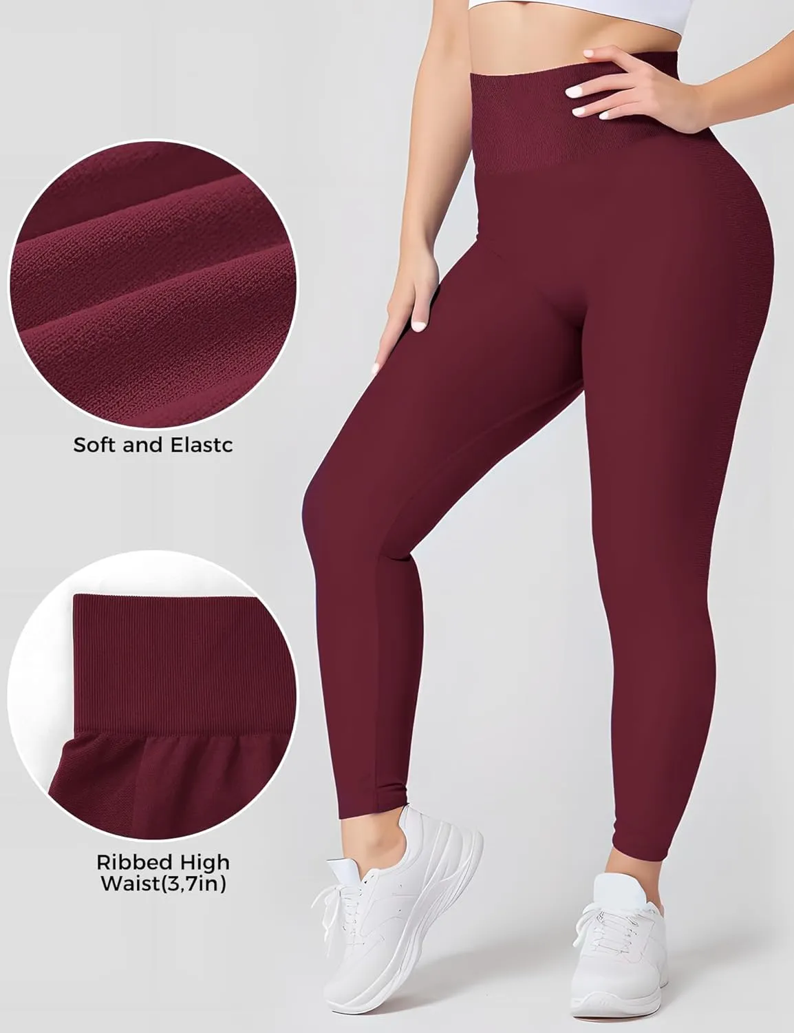 Womens Workout Scrunch Leggings High Waisted Booty Butt Lifting Tights Seamless Yoga Fitness Leggings Gym Yoga Pants