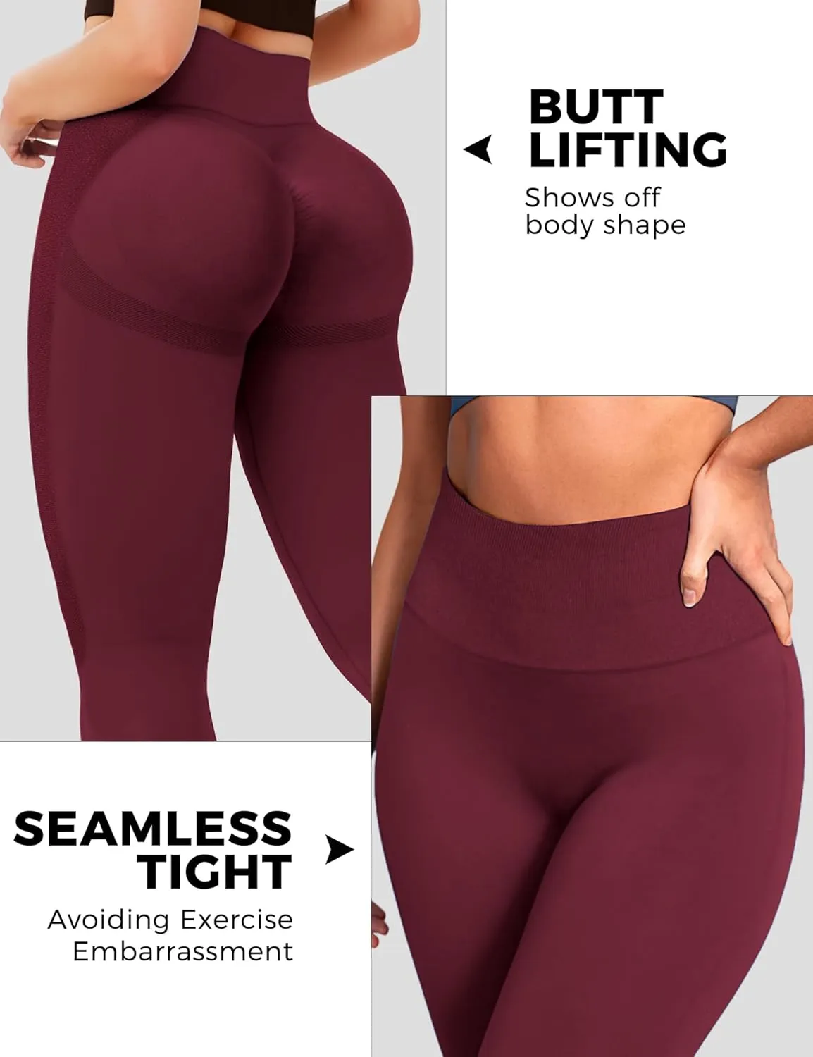 Womens Workout Scrunch Leggings High Waisted Booty Butt Lifting Tights Seamless Yoga Fitness Leggings Gym Yoga Pants
