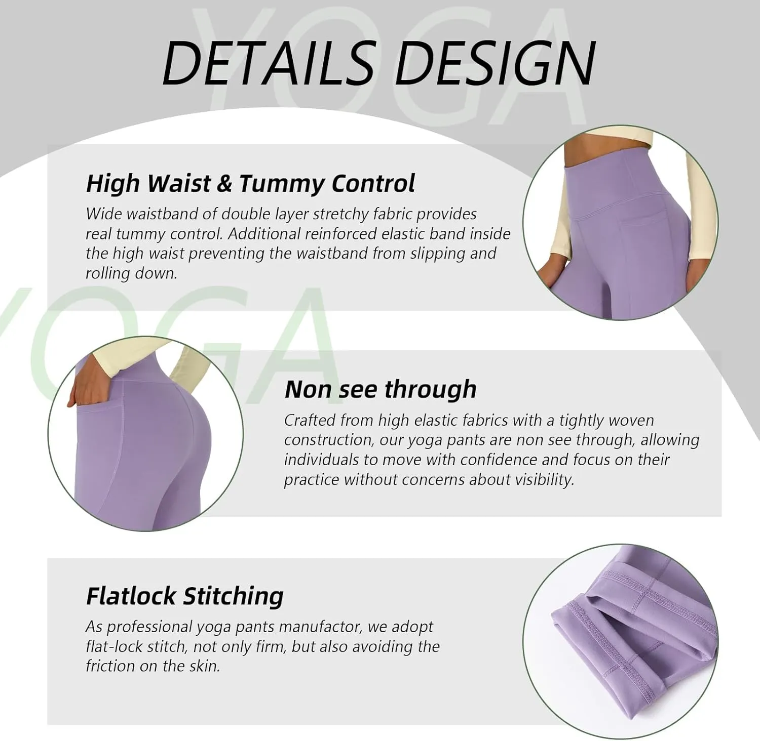 Womens Yoga Pants High Waisted Tummy Control Yoga Leggings Workout Leggings with Pockets Running Gym